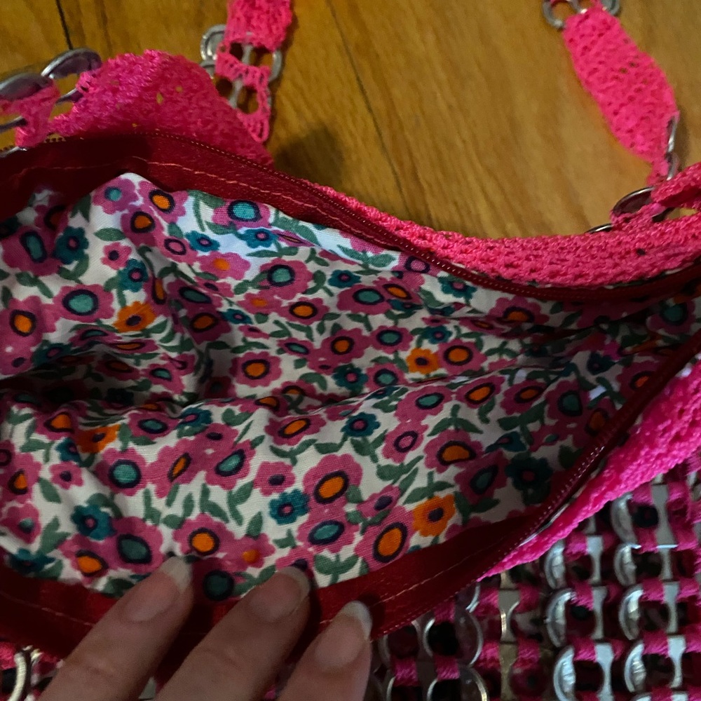 Pink Crochet and can top Women's Bag - Picture 3 of 4